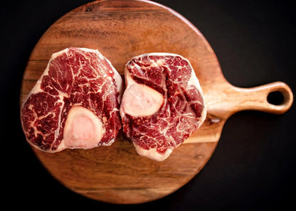 100% All-Natural Grass-Fed Pasture-Raised Wagyu Soup BonesIntroducing Hufeisen Ranch's exquisite 100% All-Natural Grass-Fed Pasture-Raised Wagyu Osso Bucco. This mouth-watering cut boasts a rich, decadent flavor that is sur100%The Hufeisen-Ranch (WYO Wagyu)