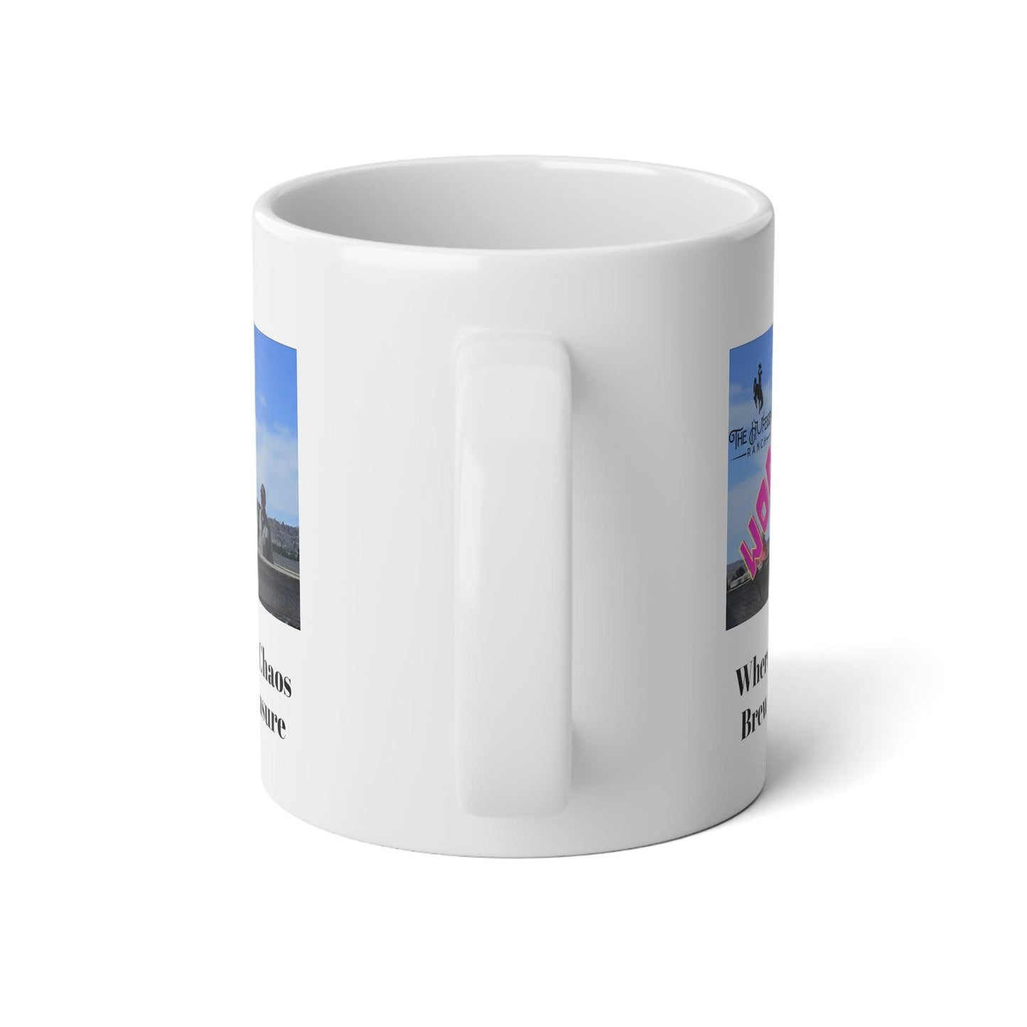 Ranch Life: Coffee and Chaos Jumbo Mug, 20ozPerfect for that extra boost of coffee or large amounts of hot cocoa on a rainy day, this ceramic mug comes in the perfect size: 20oz (0.6l). Thanks to the ORCA coatChaos Jumbo Mug, 20ozThe Hufeisen-Ranch (WYO Wagyu)Mug